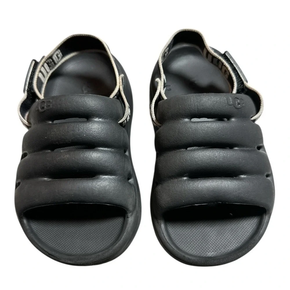 UGG Sport Yeah Slide Slingback Sandals Black White Toddler Child Sz EU 18 / US 3